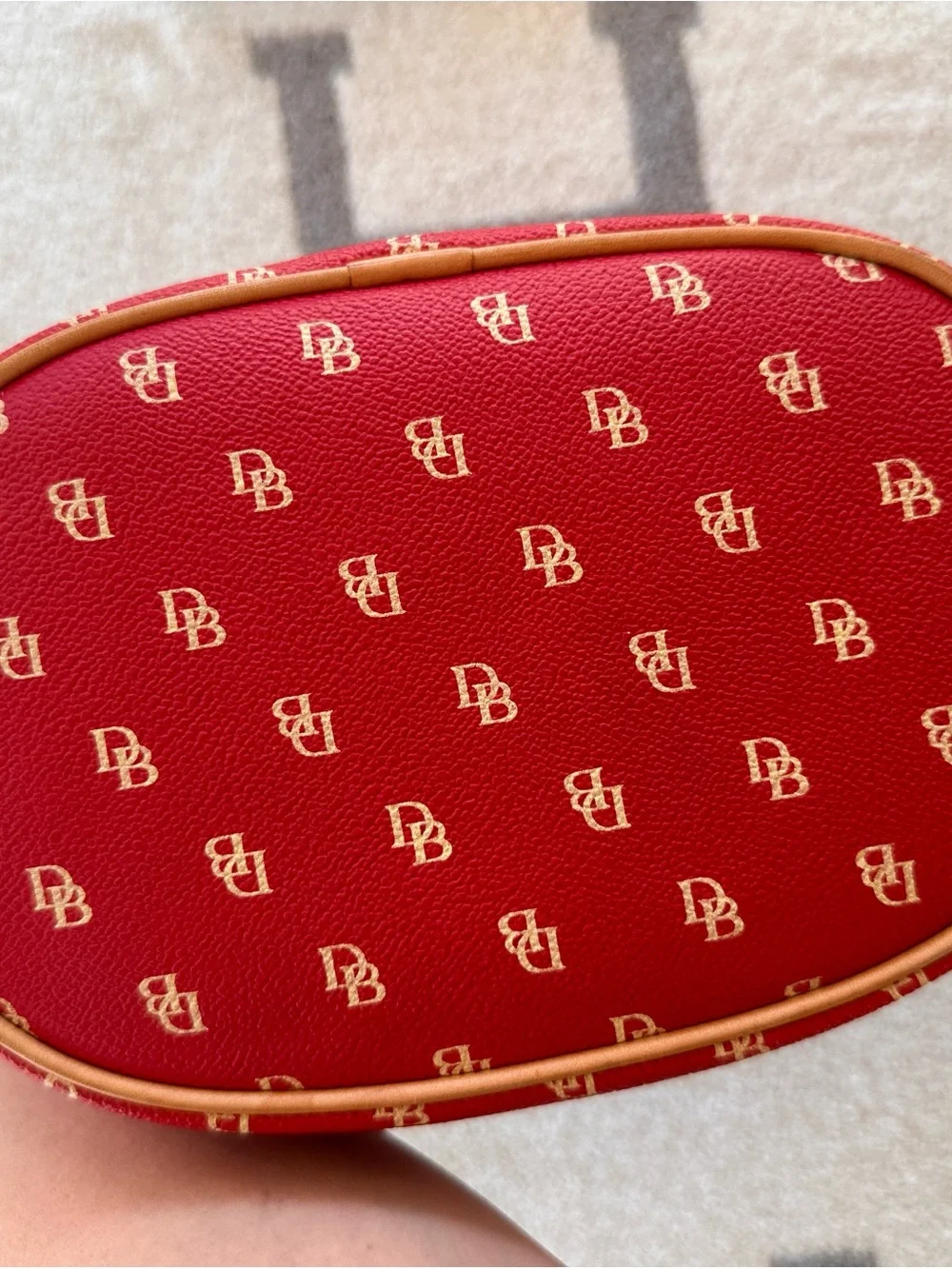 Dooney & Bourke Red Monogram Hobo Shoulder Bag